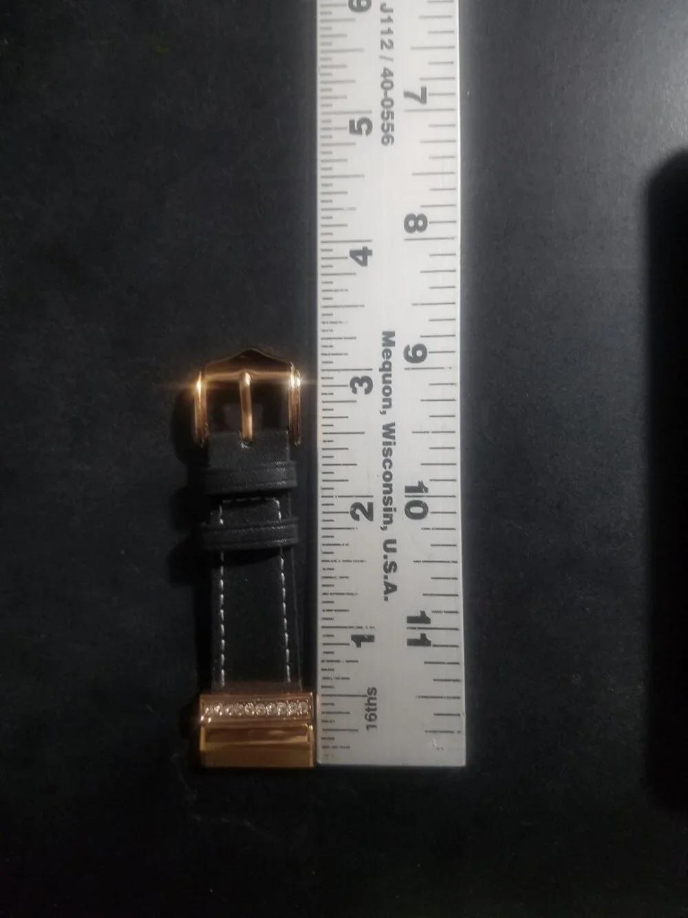 Replacement Black Leather Watch Band with Rose Gold DiamondsFitbit Versa 3 Or 4